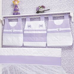 Porta Fraldas Varão Menina Vasinho Branco - Lilás 3 Peças Porta Fraldas Varão Menina Vasinho Branco - Lilás 3 Peças
