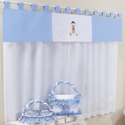 Cortina Quarto de Bebê Capitão Azul 3 Peças Cortina Quarto de Bebê Capitão Azul 3 Peças