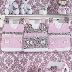 Porta Fraldas Varão Delicate Rosa 3 Peças Porta Fraldas Varão Delicate Rosa 3 Peças
