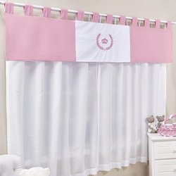 Cortina Quarto de Bebê Princesa Lori Rosa 3 Peças Cortina Quarto de Bebê Princesa Lori Rosa 3 Peças