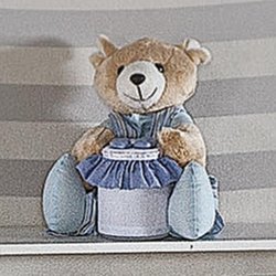 Urso Porta Cotonete Ursos Friends Azul Urso Porta Cotonete Ursos Friends Azul
