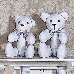 Ursinho Decorativo Fofinho King Blue Branco Ursinho Decorativo Fofinho King Blue Branco