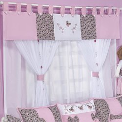 Cortina Para Quarto de Bebê Delicate Rosa 2,00M Cortina Para Quarto de Bebê Delicate Rosa 2,00M