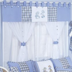 Cortina Para Quarto de Bebê Skate Azul 2,00M Cortina Para Quarto de Bebê Skate Azul 2,00M