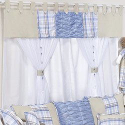 Cortina Para Quarto de Bebê King Blue Bege 2,00M Cortina Para Quarto de Bebê King Blue Bege 2,00M