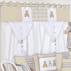 Cortina Para Quarto de Bebê Bears Bege 2,00M Cortina Para Quarto de Bebê Bears Bege 2,00M