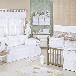 Quarto de Bebê Completo Diamante Branco Sem Enxoval Cama Babá Quarto de Bebê Completo Diamante Branco Sem Enxoval Cama Babá