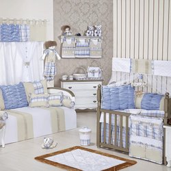Quarto de Bebê Completo King Blue Bege 100% Algodão Quarto de Bebê Completo King Blue Bege 100% Algodão
