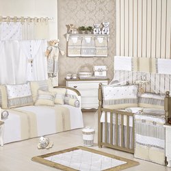 Quarto de Bebê Completo Capricho Bege 100% Algodão Quarto de Bebê Completo Capricho Bege 100% Algodão