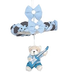 Móbile de Berço Urso Guitarrista Azul Móbile de Berço Urso Guitarrista Azul