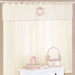 Cortina Quarto de Bebê Coração Palha 2,00M 7 Peças Cortina Quarto de Bebê Coração Palha 2,00M 7 Peças