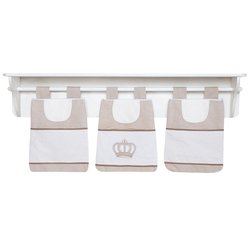 Porta Fraldas Para Varão + Prateleira Realeza Palha 5 Peças Porta Fraldas Para Varão + Prateleira Realeza Palha 5 Peças