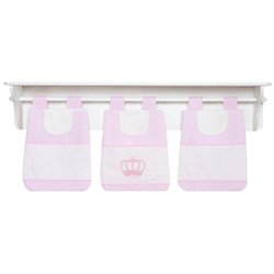 Porta Fraldas Para Varão + Prateleira Realeza Rosa 5 Peças Porta Fraldas Para Varão + Prateleira Realeza Rosa 5 Peças