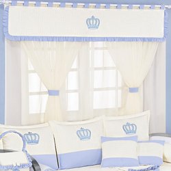 Cortina Quarto Bebê Realeza Azul 2,00M Cortina Quarto Bebê Realeza Azul 2,00M