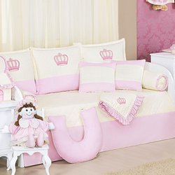 Kit Cama Babá Realeza 8 Peças Rosa Kit Cama Babá Realeza 8 Peças Rosa
