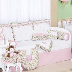 Kit Cama Babá Provençal 8 Peças Rosa Kit Cama Babá Provençal 8 Peças Rosa
