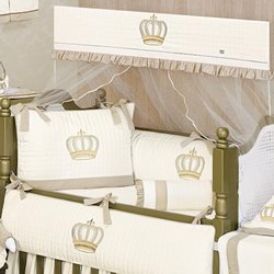 Kit de Berço Realeza Palha 9 Peças 100% Algodão Kit de Berço Realeza Palha 9 Peças 100% Algodão