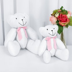 Ursinho Rosa Valentina Branco Enfeite Decorativo Ursinho Rosa Valentina Branco Enfeite Decorativo