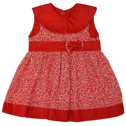 Vestido Para Bebê Bonequinha Floral Vermelho
