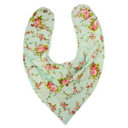 Babador Bandana Baby Floral Verde Água Babador Bandana Baby Floral Verde Água