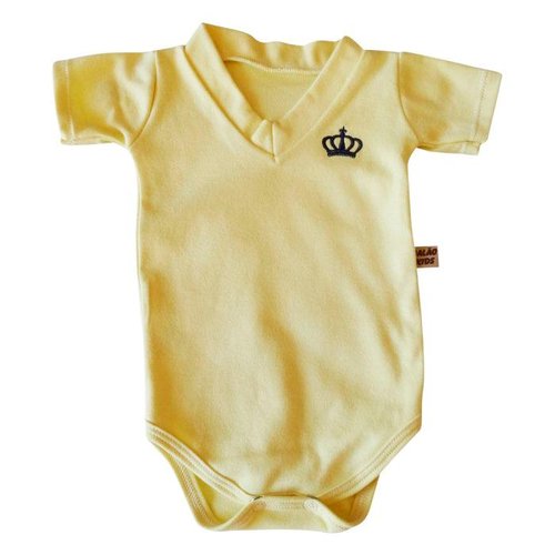 Body Para Bebê Coroa Amarelo