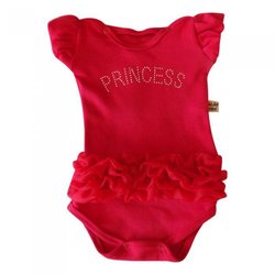 Body Princess Vermelho Bebê Menina Body Princess Vermelho Bebê Menina