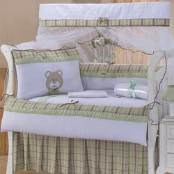 Kit Berço Urso Baby Verde Americano Com Mosquiteiro 9 Peças Kit Berço Urso Baby Verde Americano Com Mosquiteiro 9 Peças