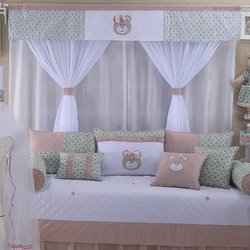 Cortina Quarto Bebê Ursa Baby Rosa 2,20M Cortina Quarto Bebê Ursa Baby Rosa 2,20M