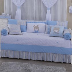 Kit Cama Babá Urso Baby Azul 6 Peças Bebê Menino 100% Algodão Kit Cama Babá Urso Baby Azul 6 Peças Bebê Menino 100% Algodão