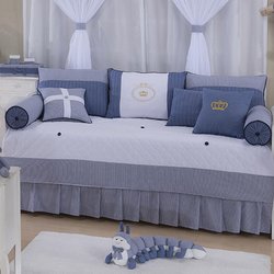 Kit Cama Babá Príncipe Marinho 6 Peças Bebê Menino 100% Algodão Kit Cama Babá Príncipe Marinho 6 Peças Bebê Menino 100% Algodão