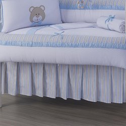 Saia de Berço 2 Lados Urso Baby Azul Saia de Berço 2 Lados Urso Baby Azul