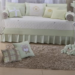 Saia Para Cama Babá Príncipe Verde 1 Lado 100% Algodão Saia Para Cama Babá Príncipe Verde 1 Lado 100% Algodão