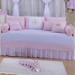 Saia Para Cama Babá Princesa Rosa 1 Lado 100% Algodão Saia Para Cama Babá Princesa Rosa 1 Lado 100% Algodão