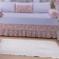 Saia Para Cama Babá Laços Rosa 1 Lado 100% Algodão Saia Para Cama Babá Laços Rosa 1 Lado 100% Algodão