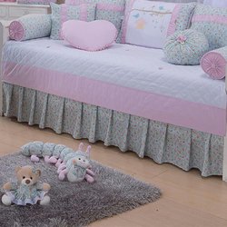 Saia Para Cama Babá Birds Rosa 1 Lado 100% Algodão Saia Para Cama Babá Birds Rosa 1 Lado 100% Algodão