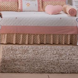 Saia Para Cama Babá Birds Coral 100% Algodão Saia Para Cama Babá Birds Coral 100% Algodão
