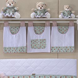 Porta Fraldas Para Varão Ursa Baby Rosa 3 Peças Porta Fraldas Para Varão Ursa Baby Rosa 3 Peças