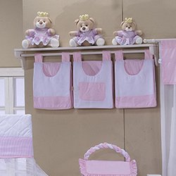 Porta Fraldas Para Varão Princesa Rosa 3 Peças Porta Fraldas Para Varão Princesa Rosa 3 Peças