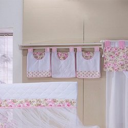Porta Fraldas Para Varão Laços Rosa 3 Peças Porta Fraldas Para Varão Laços Rosa 3 Peças