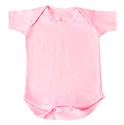 Body Bebê Menina Basic Rosa Manga Curta Body Bebê Menina Basic Rosa Manga Curta