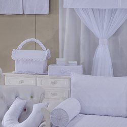 Cesta Decorada Laços Branco Cesta Decorada Laços Branco