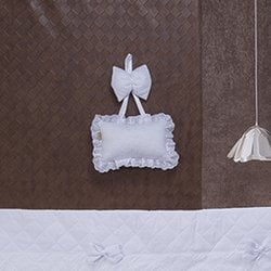 Enfeite de Porta Laços Branco Enfeite de Porta Laços Branco