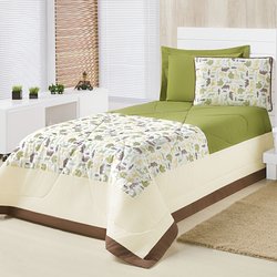 Edredom Cama Solteiro Menino Selva Verde 02 Peças Edredom Cama Solteiro Menino Selva Verde 02 Peças