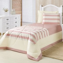 Edredom Cama Solteiro Menina Provence Rosê 02 Peças Edredom Cama Solteiro Menina Provence Rosê 02 Peças