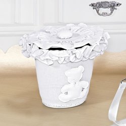 Lixeira Decorada Imperial Branco Lixeira Decorada Imperial Branco