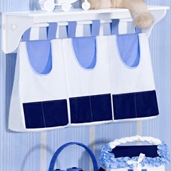 Porta Fraldas Para Varão 03 Peças Urso Rei Branco - Azul Porta Fraldas Para Varão 03 Peças Urso Rei Branco - Azul