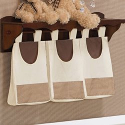 Porta Fraldas Para Varão 03 Peças Pequeno Urso Bege - Marrom Porta Fraldas Para Varão 03 Peças Pequeno Urso Bege - Marrom