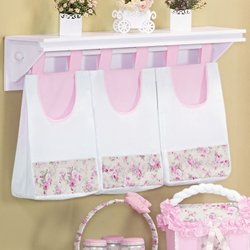 Porta Fraldas Para Varão 03 Peças Baby Branco - Rosa Porta Fraldas Para Varão 03 Peças Baby Branco - Rosa