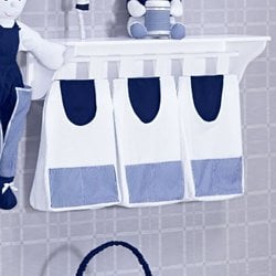 Porta Fraldas Para Varão 03 Peças Príncipe Branco - Azul Porta Fraldas Para Varão 03 Peças Príncipe Branco - Azul