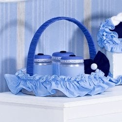 Cesta Decorada Urso Rei Azul Cesta Decorada Urso Rei Azul